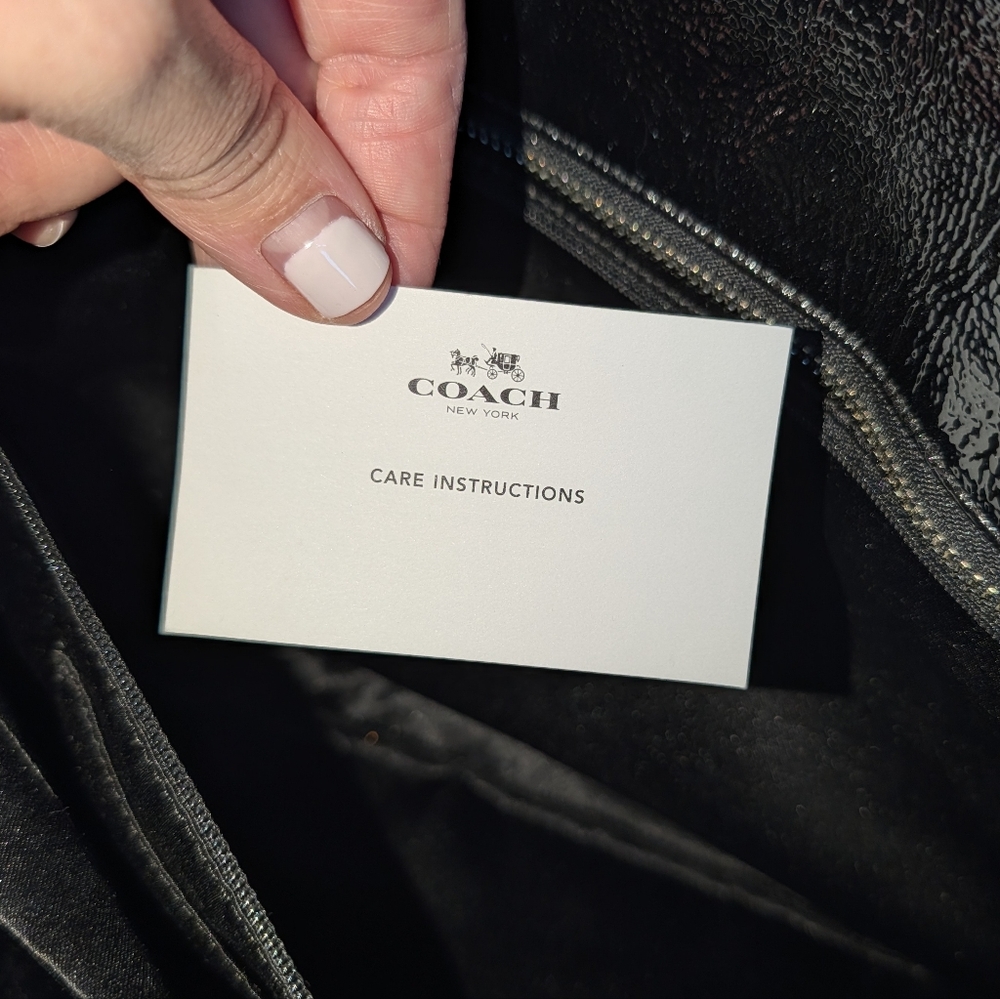 Coach F19256 Signature Stitched Black Patent Travel Bag, Large, READ NOTES - Picture 6 of 11